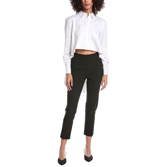Toccin WomensKira Poplin High- Low Fly Away Shirt White